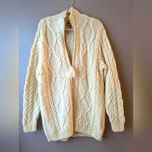 Thomas Keeling Wool Cable Knit Long Cardigan 1X